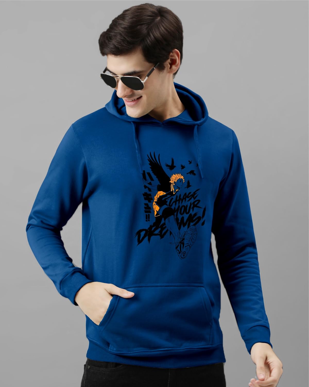 ADRO Anime Hoodies for Men, 320 GSM Soft Cotton Hoodie, Long Lasting Anime Printed Hoodie for Winter | Mens Hoodies | Sweatshirt