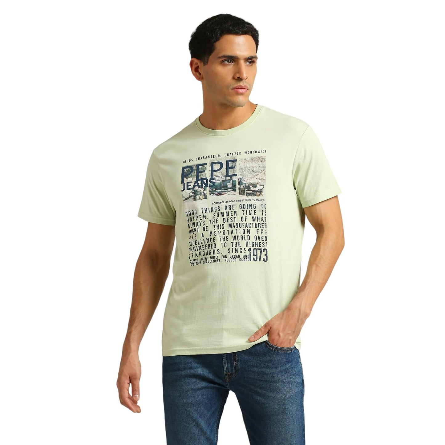 Pepe Jeans MenS Slim Fit T-Shirt (Pm509580_Pistachio Green