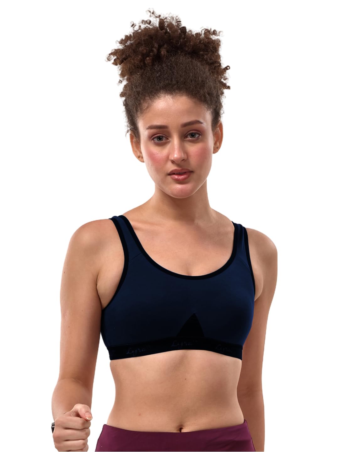 Lyra WomenS Cotton Non-Paddedwire Free Sports Bra Navy Blue