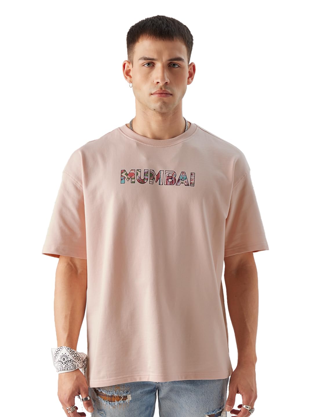 The Souled Store Men TSS Originals: Mumbai Oversized T-Shirts Pink