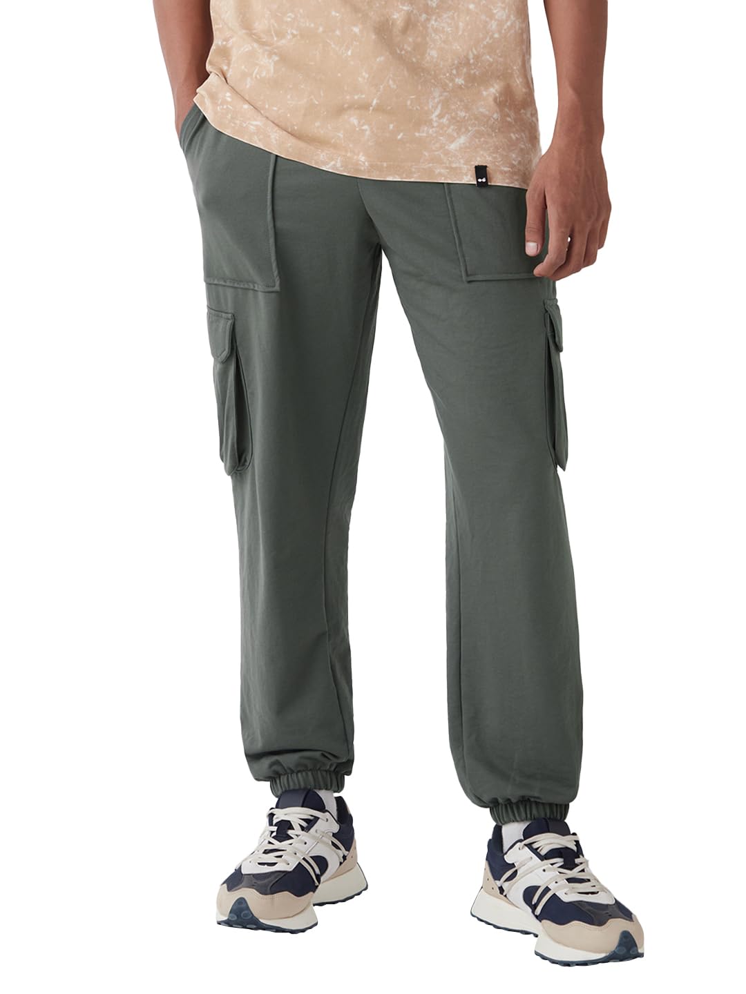 Bewakoof Air 1.0 Mens Solid Oversized Fit Terry Joggers_654582_Grey_XL