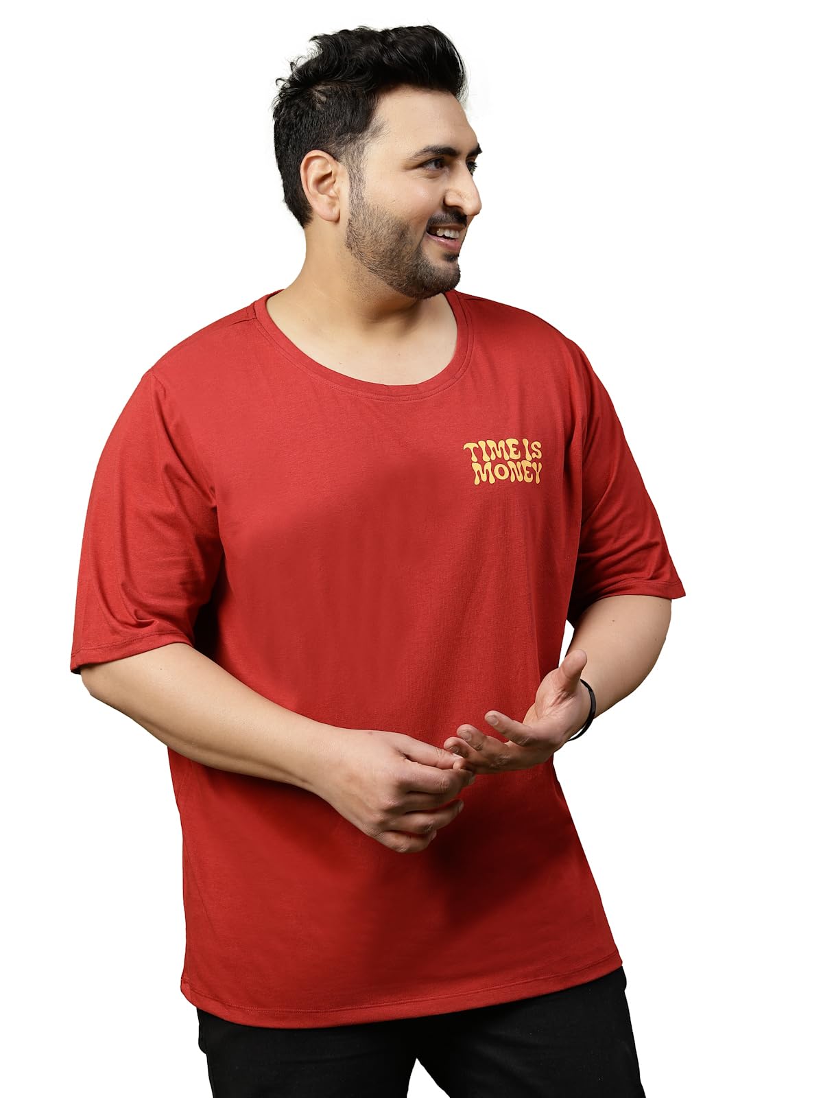 Rigo Printed Oversized T-Shirts | Plus Size Oversized Tees for Men | Drop Shoulder T-Shirt for Man Maroon