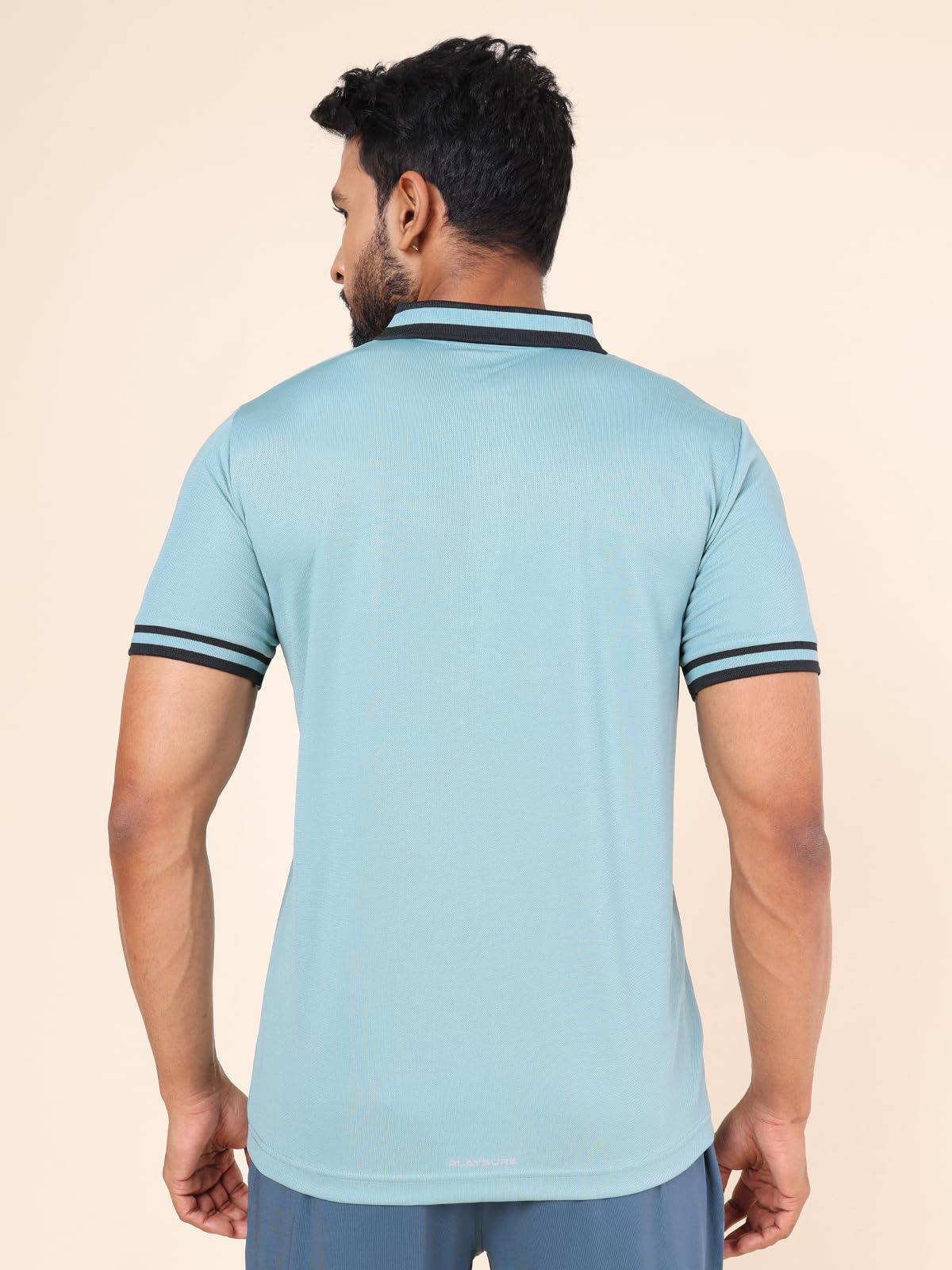 Rupa Colors Mens PLAYSURE Dry FIT Activewear Polo T-Shirt | 100% Polyester Fabric | Dual Color | Contrast Collar | Reflective Lo