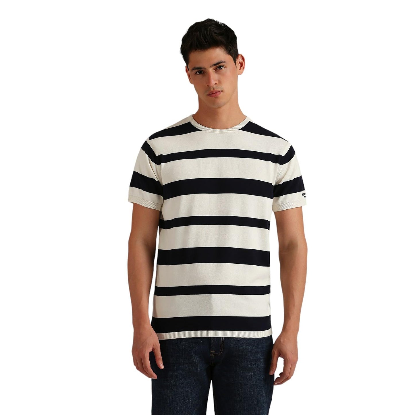 Pepe Jeans MenS Striped Regular Fit T-Shirt (Pm702446_Navy