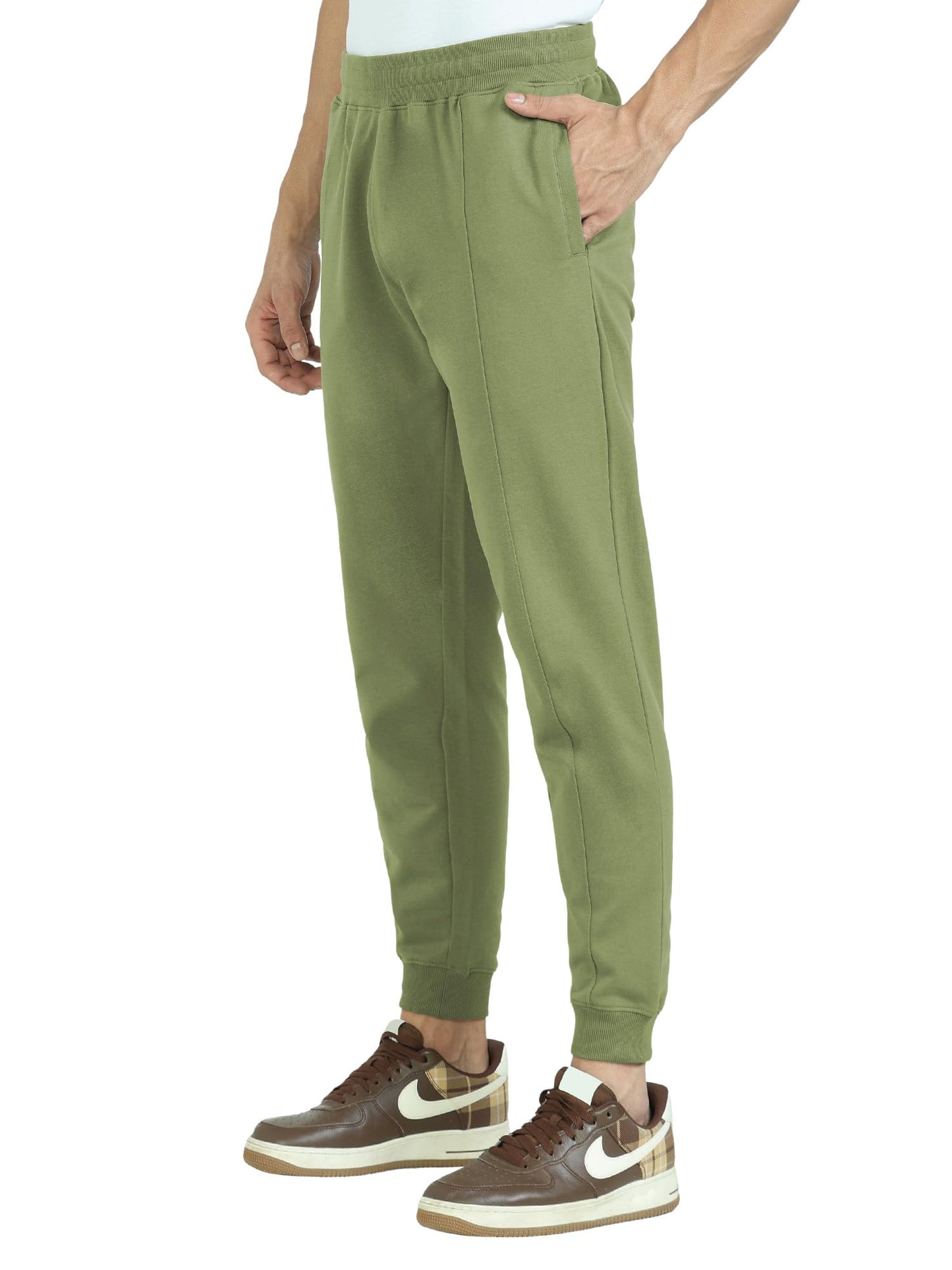 XYXX Mens Regular Track Pants (XY_Jog_R55_Olive Green