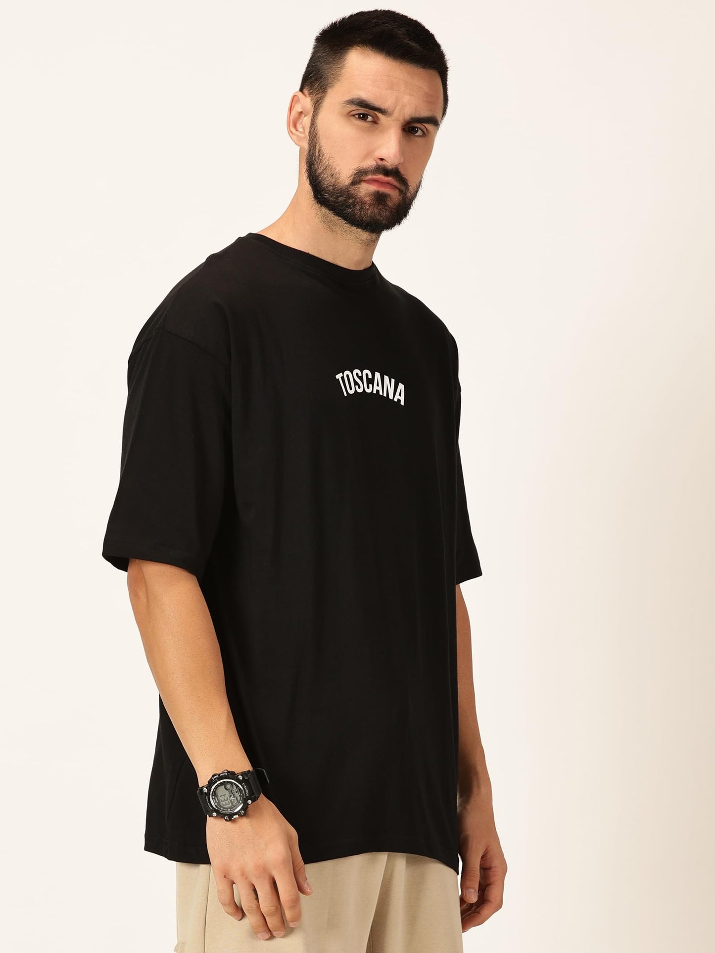 Thomas Scott Mens Oversized Fit T-Shirt (TSKOversized_Black Toscana