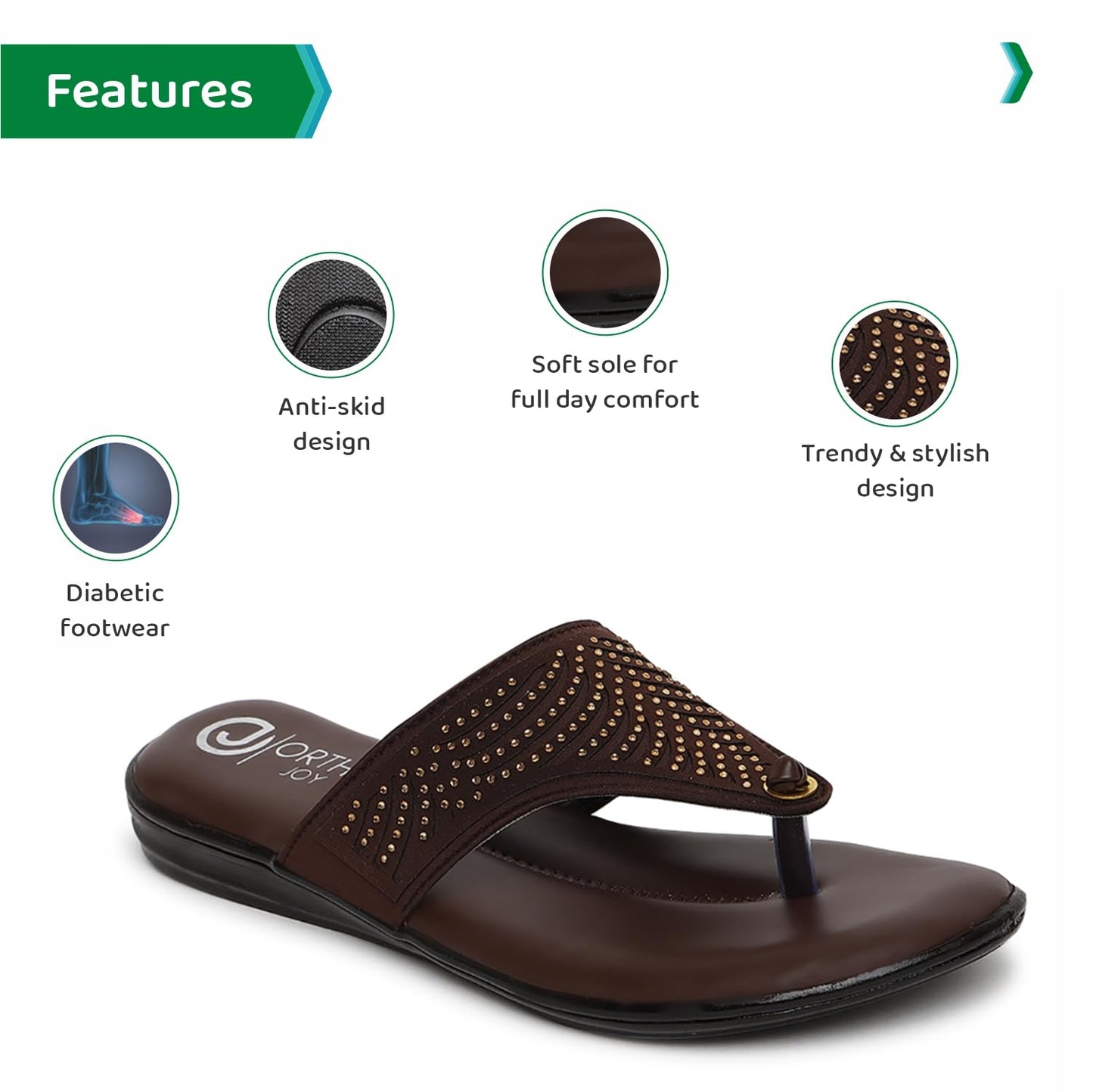 Ortho Joy Fancy Doctor Slipper For Women | Fancy Comfortable Footwear For Women