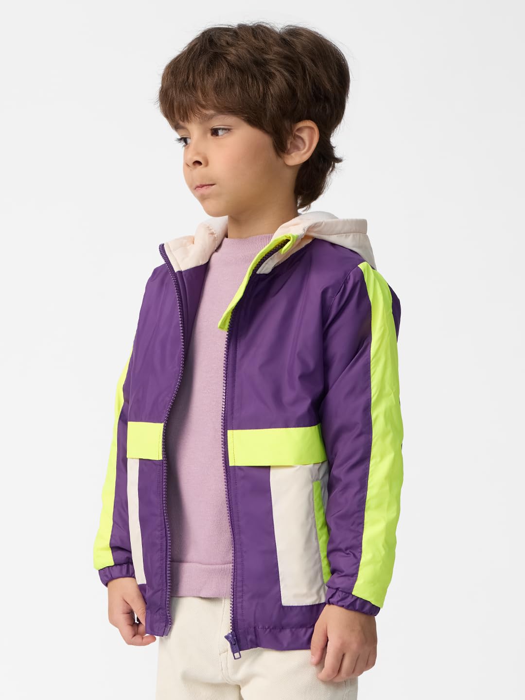 The Souled Store Dewberry Boys and Baby Boys Zipper Front Long Sleeve Colorblock Hooded Neck Jackets Boys Zip Hoodies Kids Zip-U