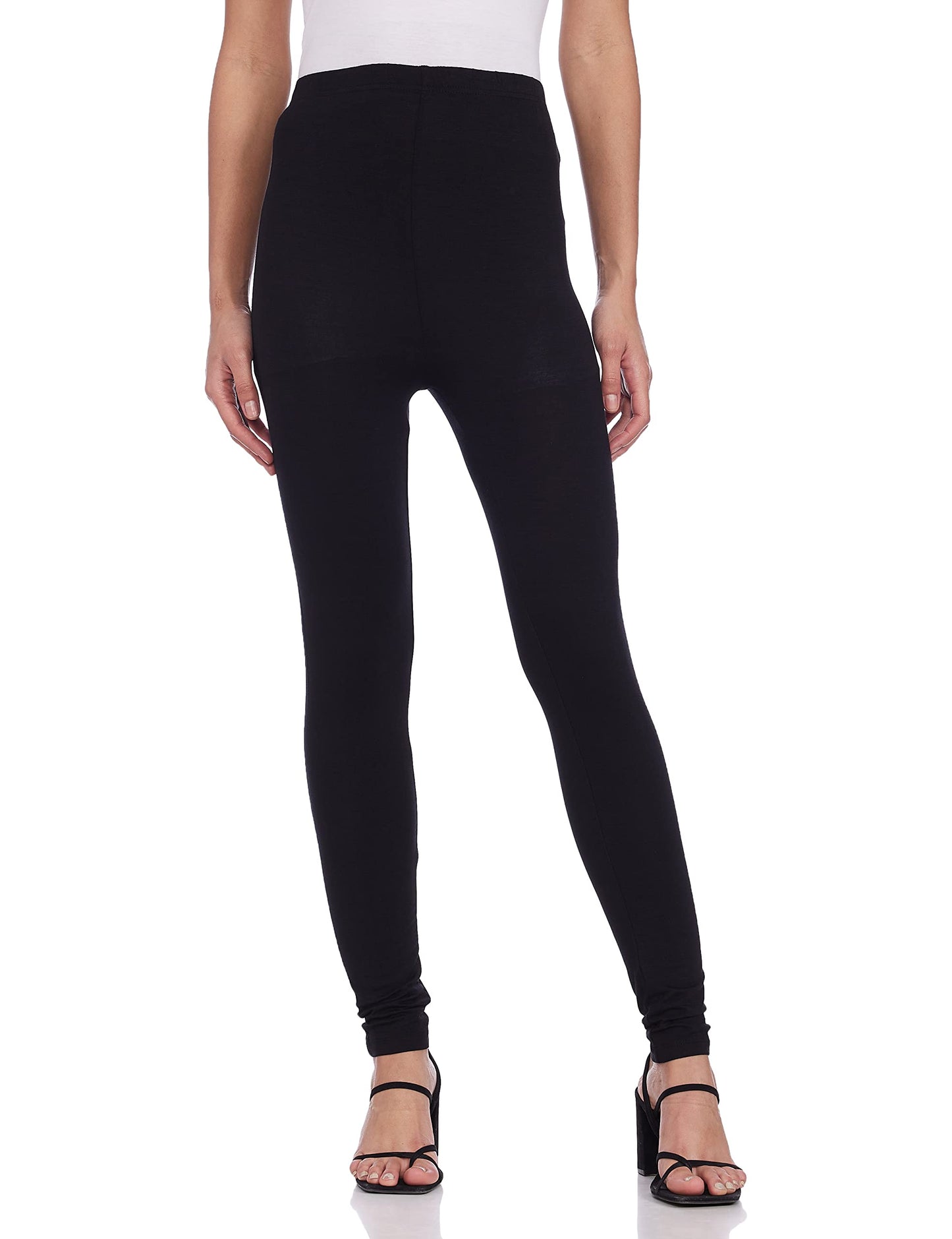 Aurelia Women'S Regular Fit Cotton Tights (Crk60019-01678_L_Black_Black_L)