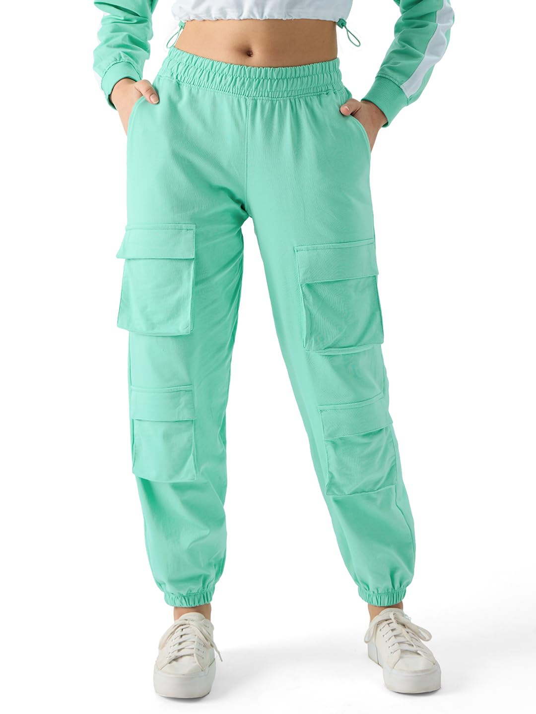 The Souled Store Applemint Utility Joggers Women Cargo Joggers Pants for Ladies Jogger-Style Trousers Casual Jogger Womens Util
