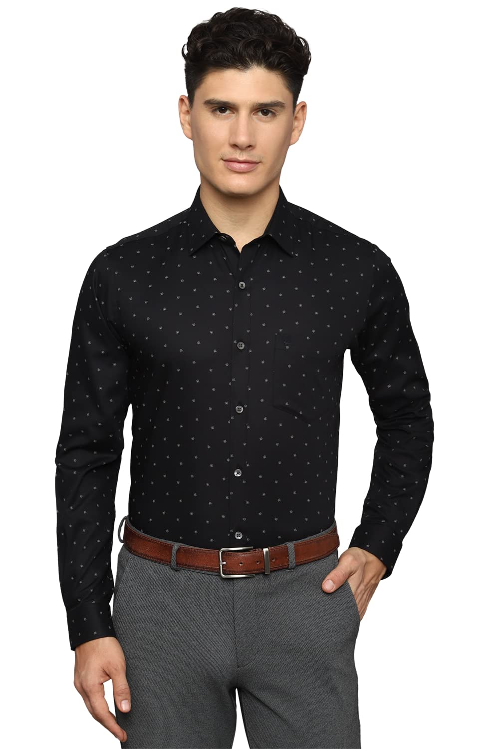 Allen Solly Men Slim Fit Printed Formal Full Sleeve Shirt