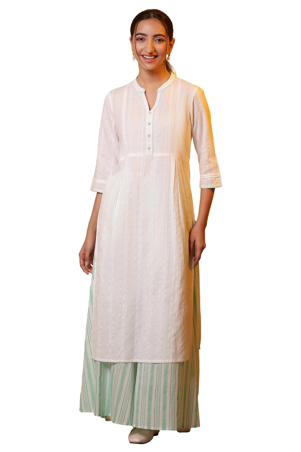 Aurelia WomenS Cotton Regular Kurta (24Fea14777-607033_White