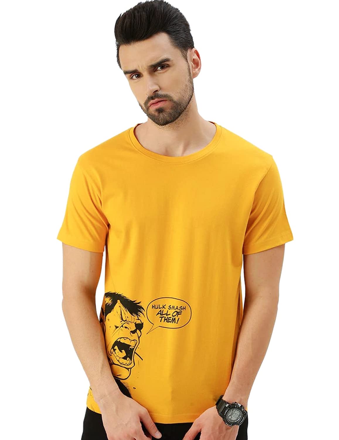 Veirdo Mens Marvel Hulk Anger Management Printed Original Short Sleeve T-Shirt
