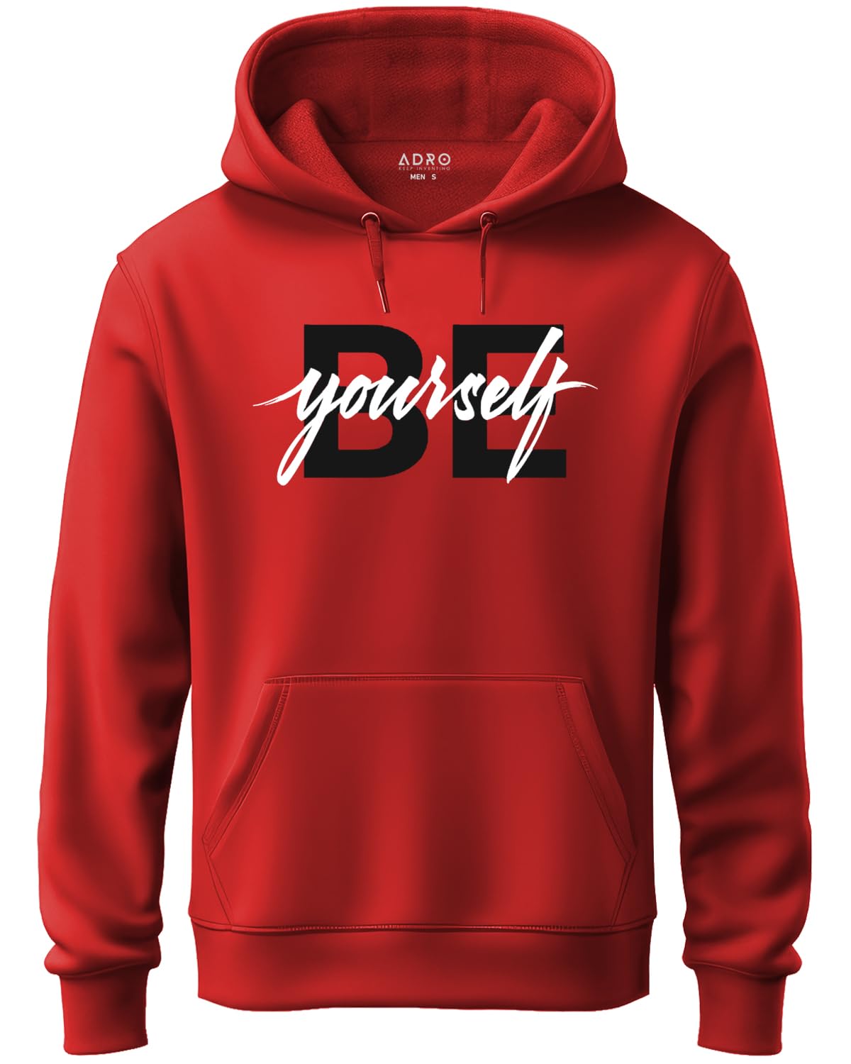 Adro MenS Cotton Neck Hooded Sweatshirt (H20-M-Byo-Rd_Red_Xl)