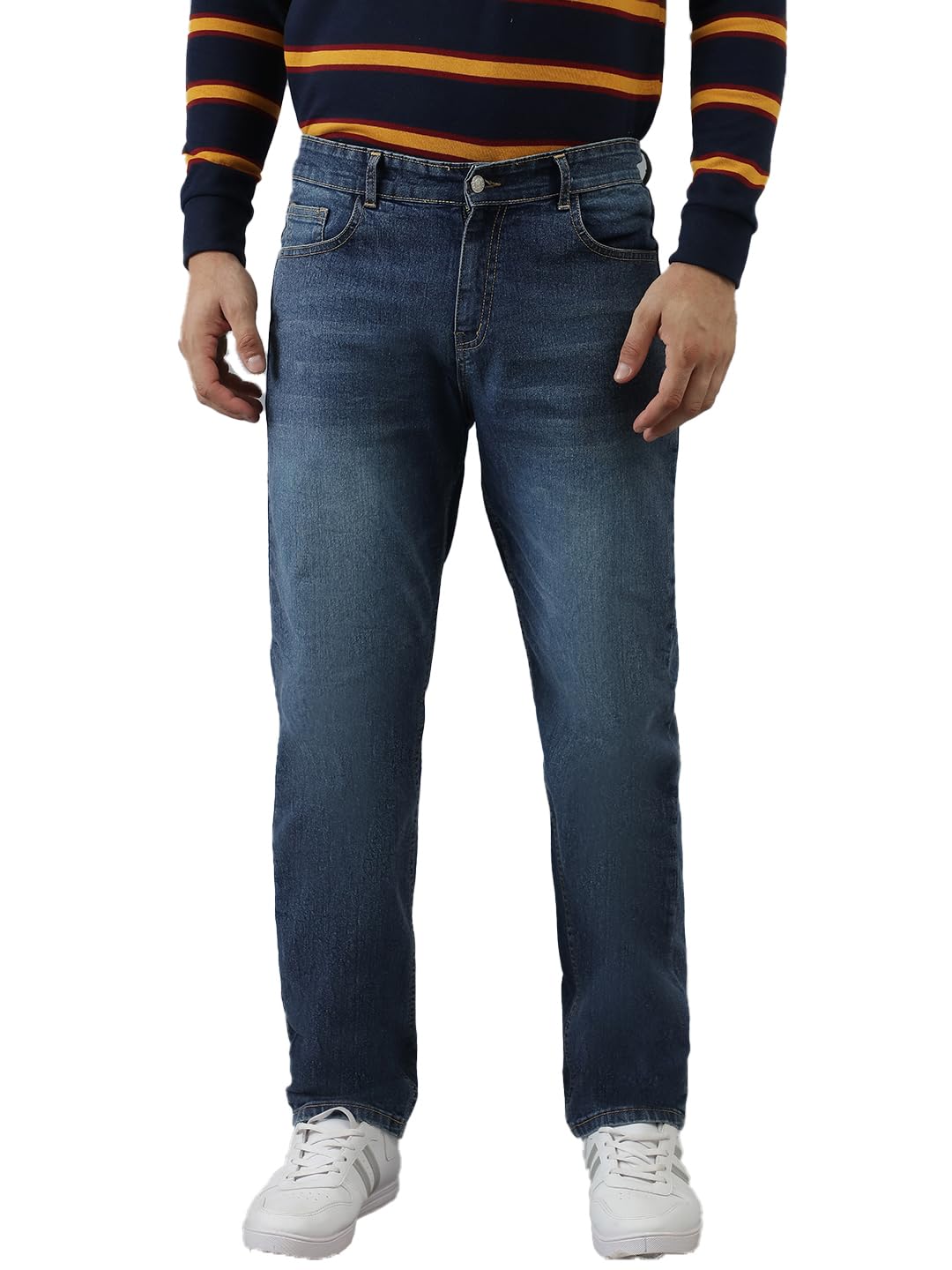 Kotty MenS Slim Fit Mid Rise Dark Blue Jeans