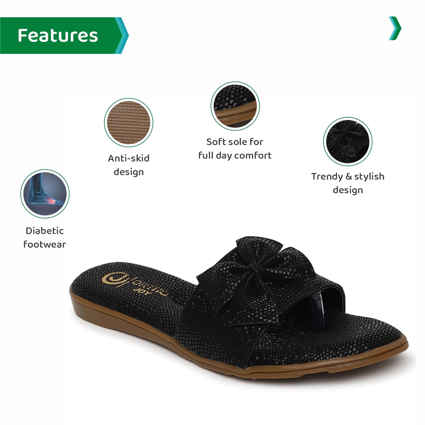 Ortho Joy Fancy Doctor Slipper For Women | Comfortable Stylish & Fashionable Footwear For Women