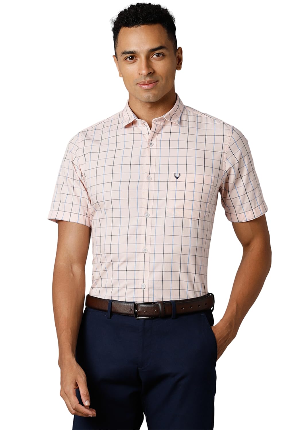 Allen Solly Men Slim Fit Formal Cotton Short Sleeve Shirt