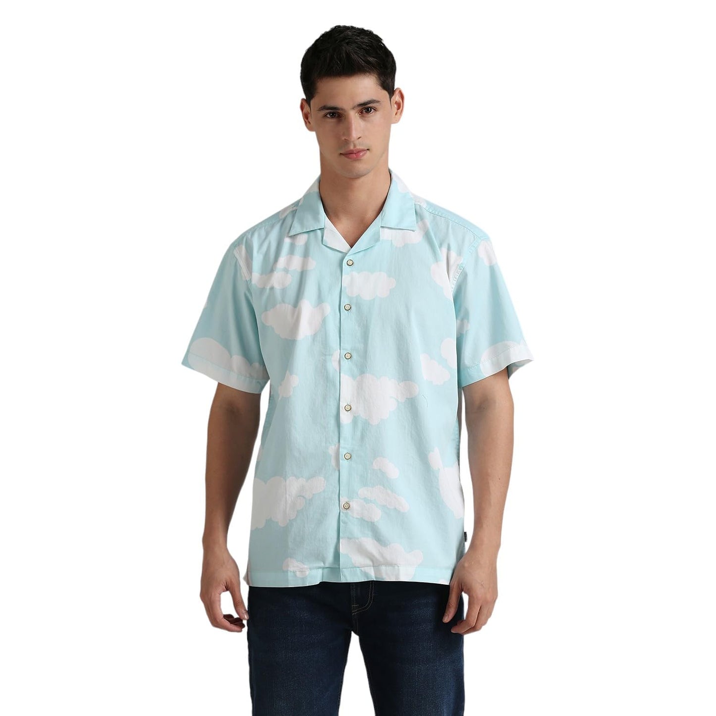 Pepe Jeans MenS Relaxed Fit Shirt (Pm308747_Aqua Blue