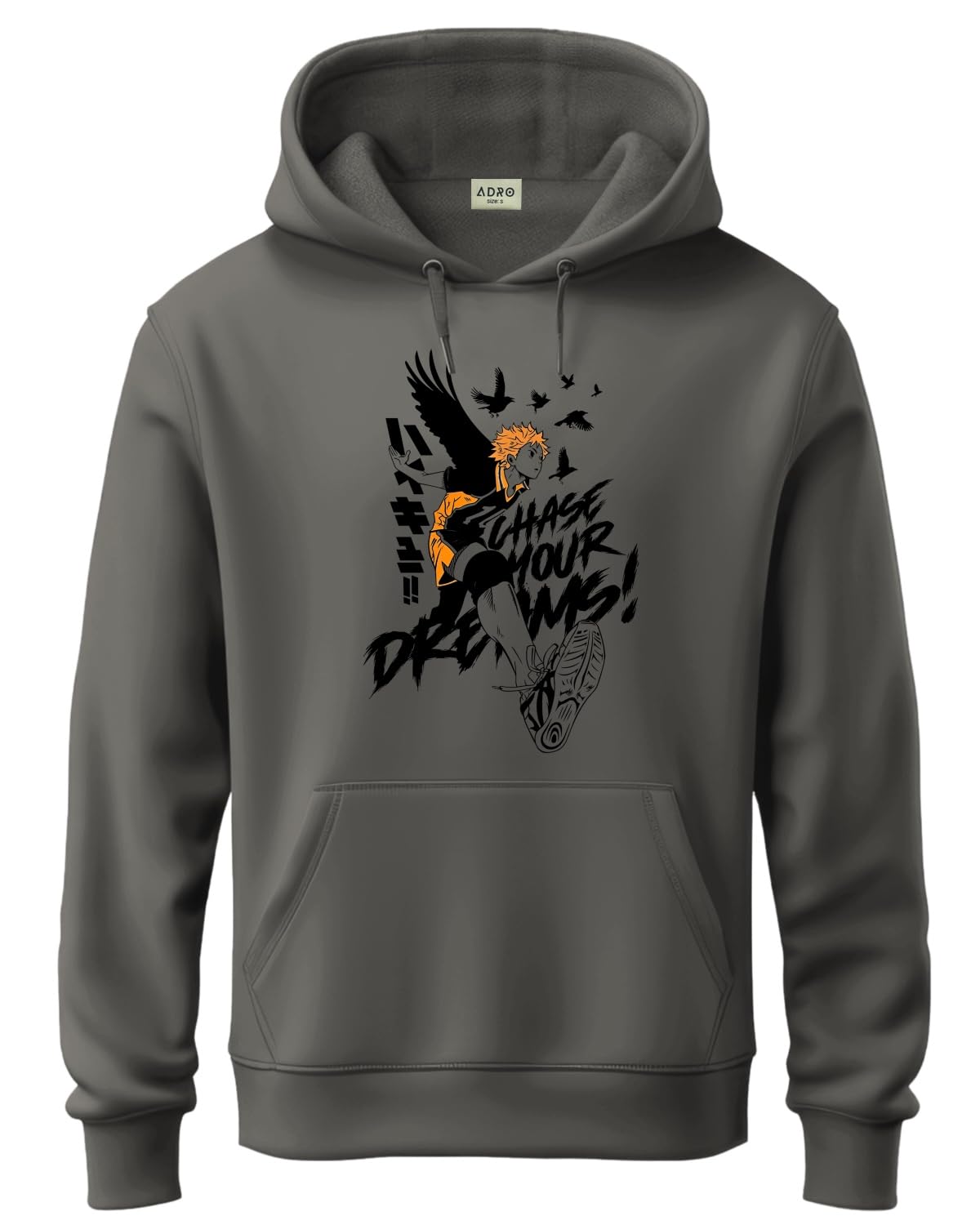ADRO Anime Hoodies for Men, 320 GSM Soft Cotton Hoodie, Long Lasting Anime Printed Hoodie for Winter | Mens Hoodies | Sweatshirt
