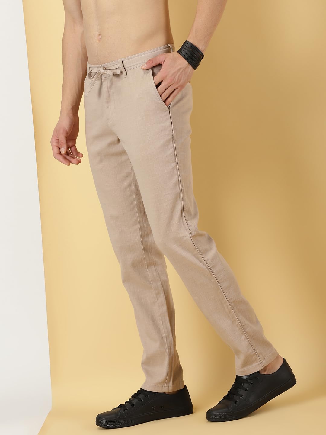Thomas Scott Mens Regular Casual Pants (TSB018_Khaki