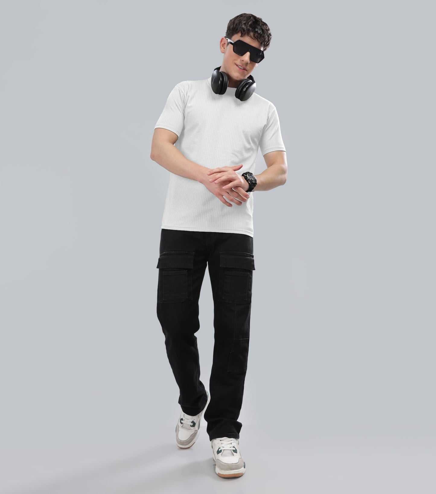 SHODOX Mens Polycotton Solid Round Neck Regular Fit Tshirt (Pack of 1) White