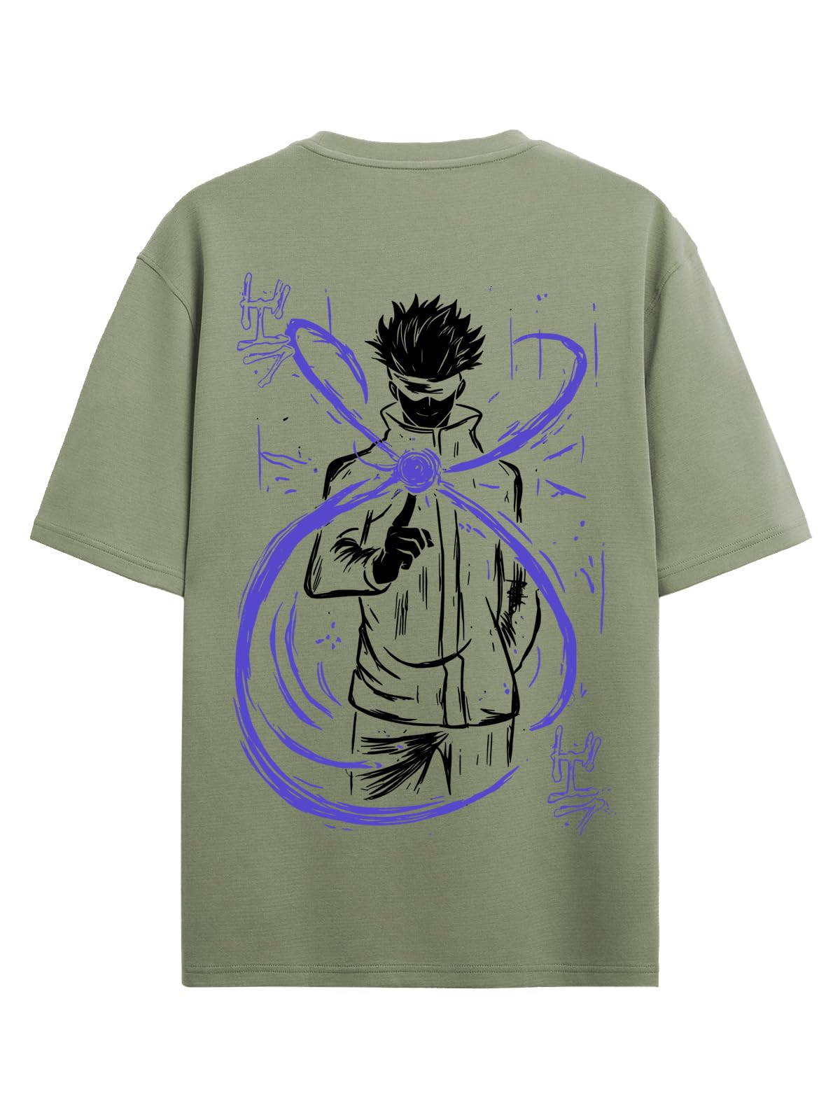 ADRO Oversize T Shirt for Men | Drop Shoulder Cotton T Shirt | Anime Oversize T-Shirt | Luffy T Shirt Gear 5| Trendy Front and B
