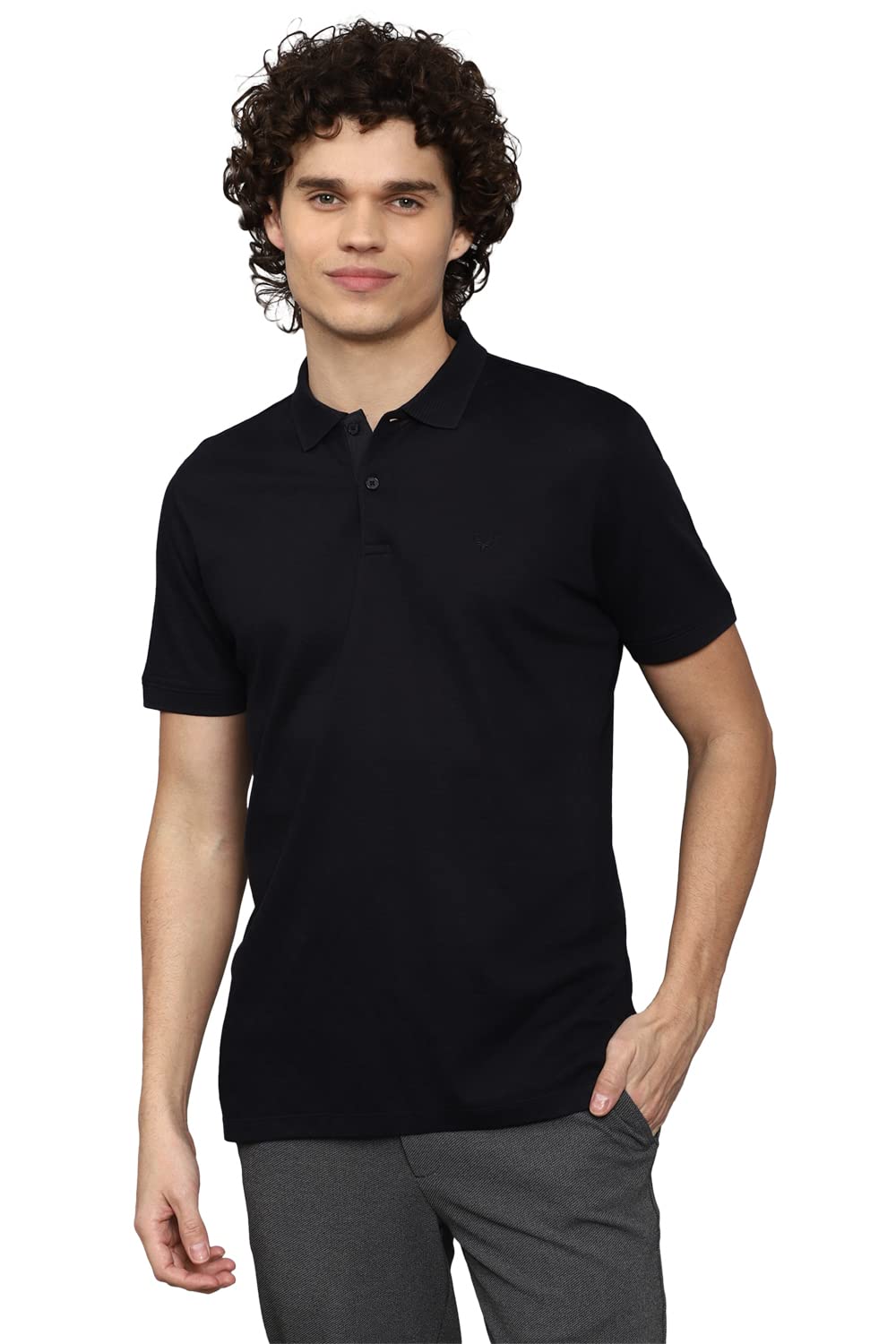 Allen Solly Men Regular Fit Solid Casual Half Sleeve Short Sleeve Polo Shirt