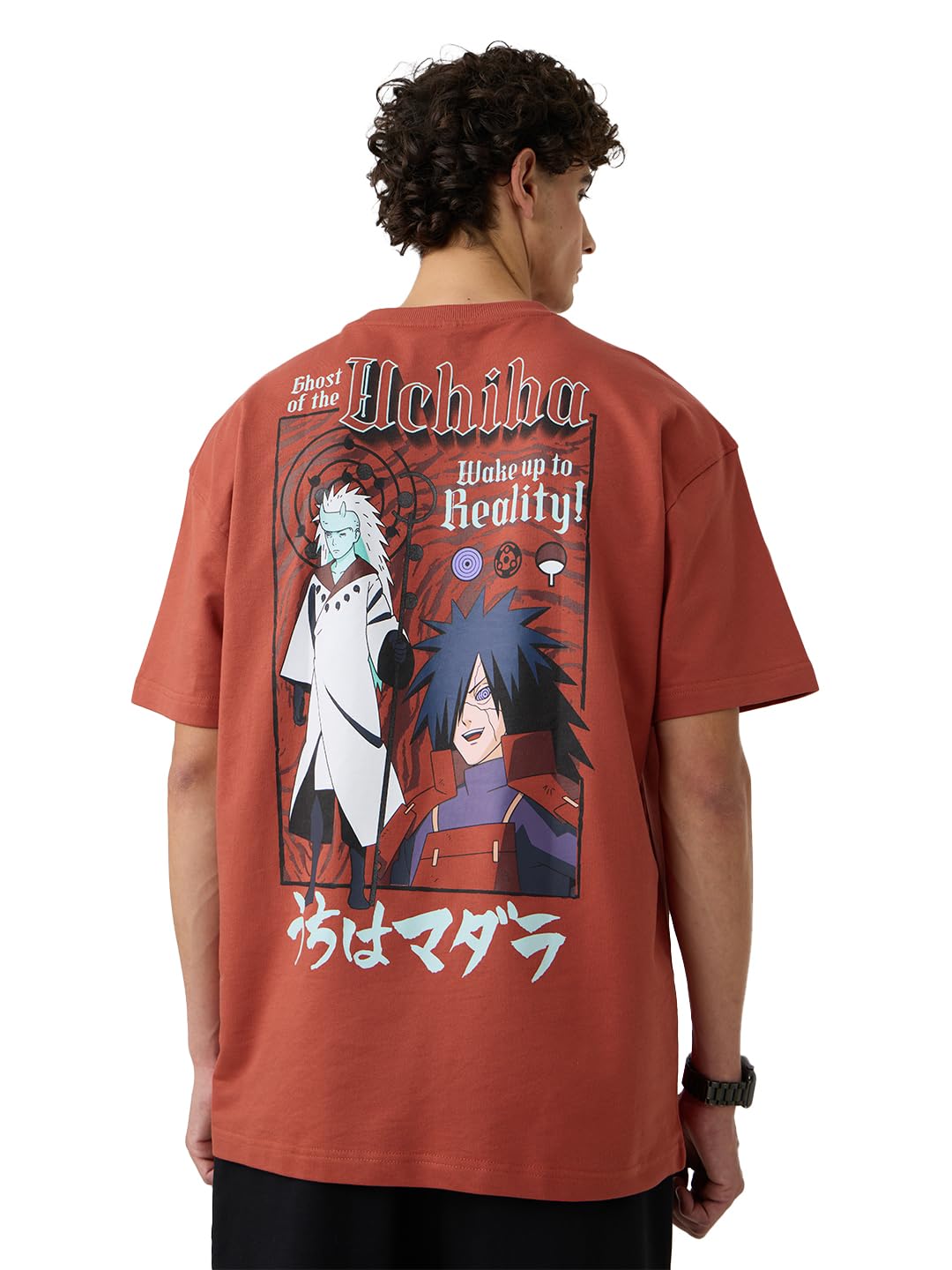 The Souled Store Naruto Shippuden: Infinite Tsukuyomi Men and Boys Short Sleeves Round Neck Orange Anime Graphic Printed Cotton
