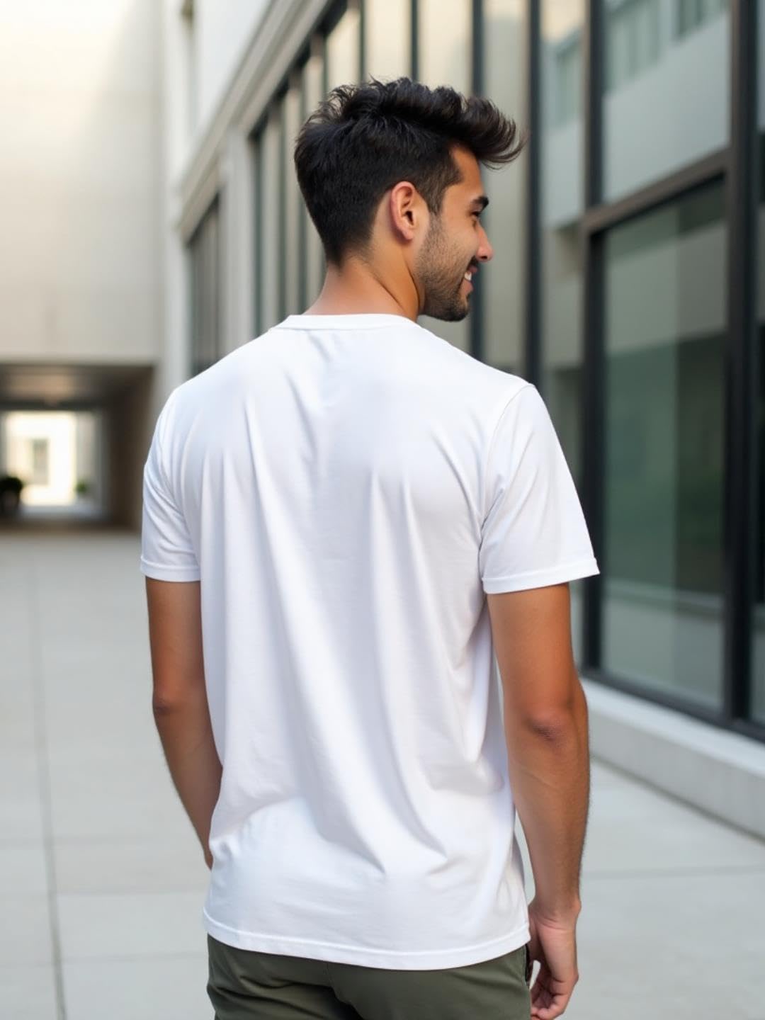 Nobero MenS Solid Regular Fit T-Shirt (1M-Twts-C0696_White