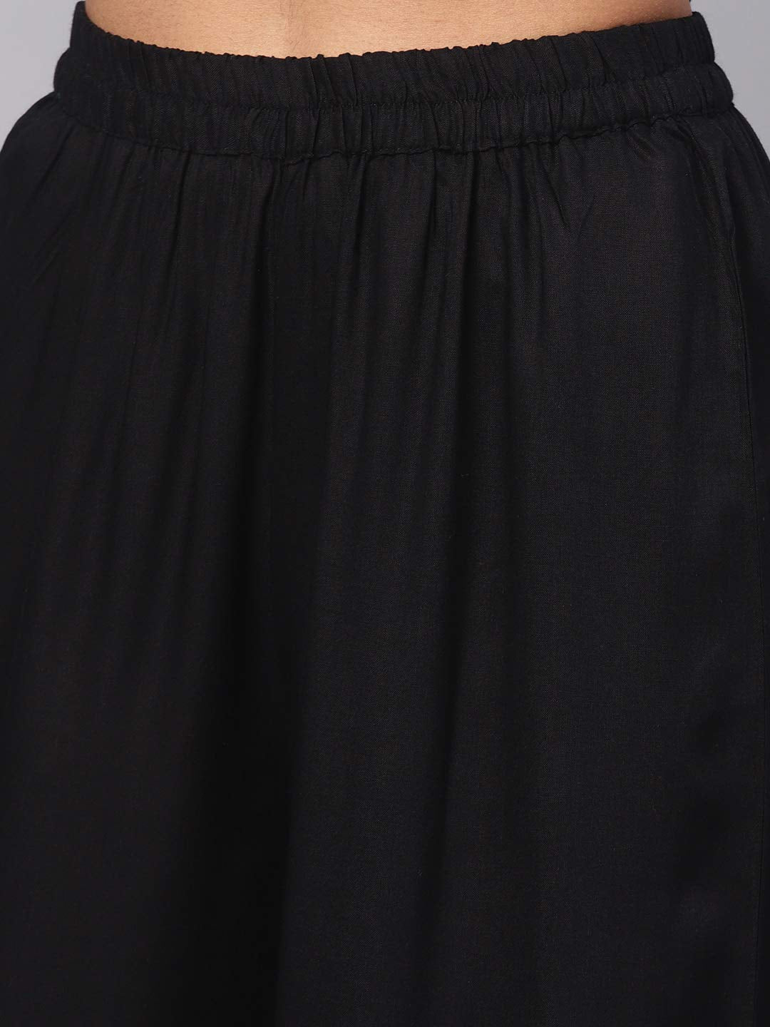 Idalia Embroidered Black Kurta With Palazzo Pants