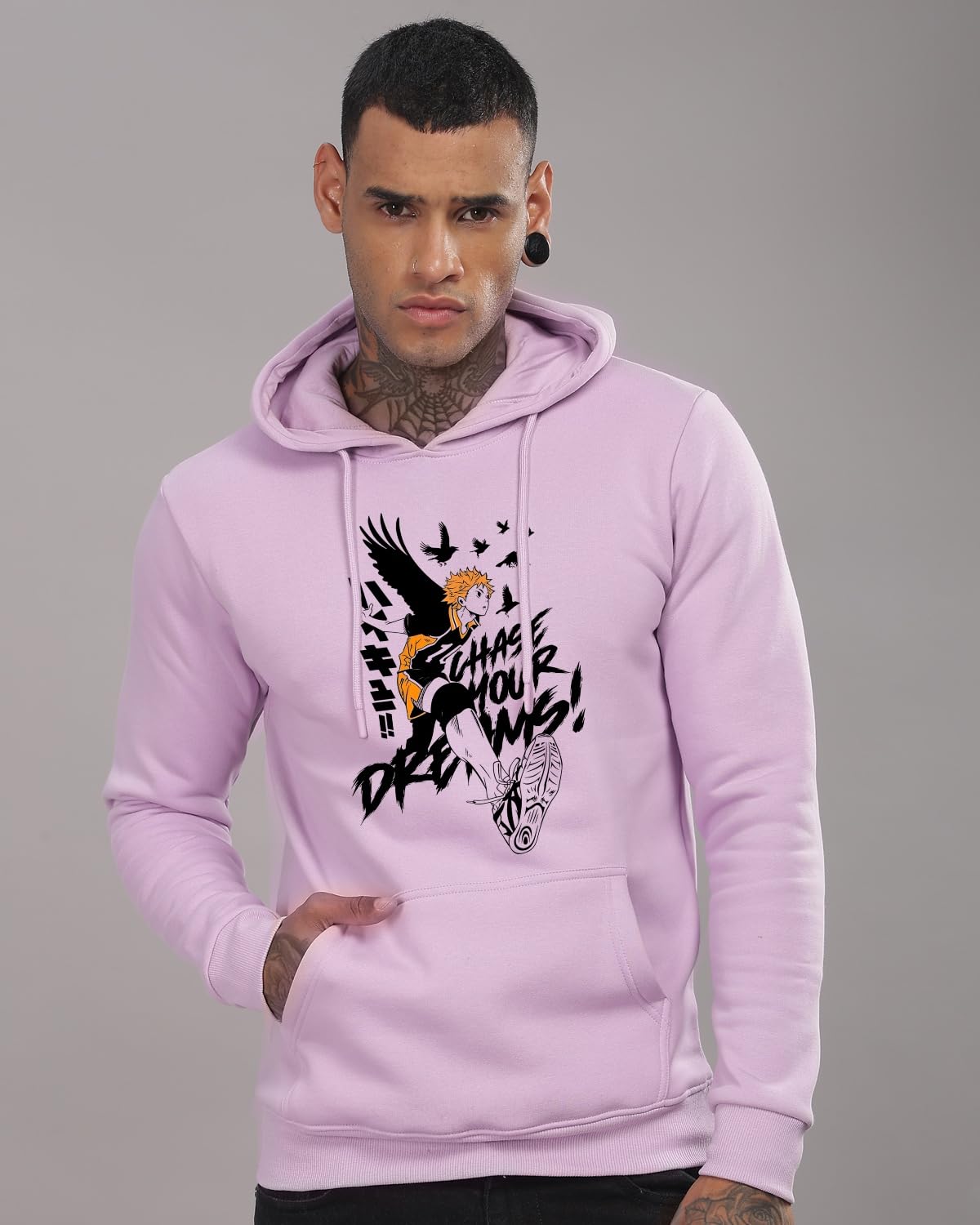 ADRO Anime Hoodies for Men, 320 GSM Soft Cotton Hoodie, Long Lasting Anime Printed Hoodie for Winter | Mens Hoodies | Sweatshirt