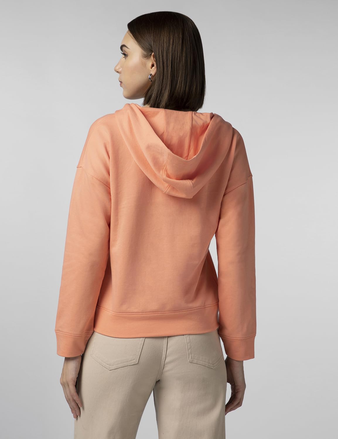 FYLTR Womens Drop Shoulder Hoodie with Lace Up Neck Detailing & Contrast Drawcord