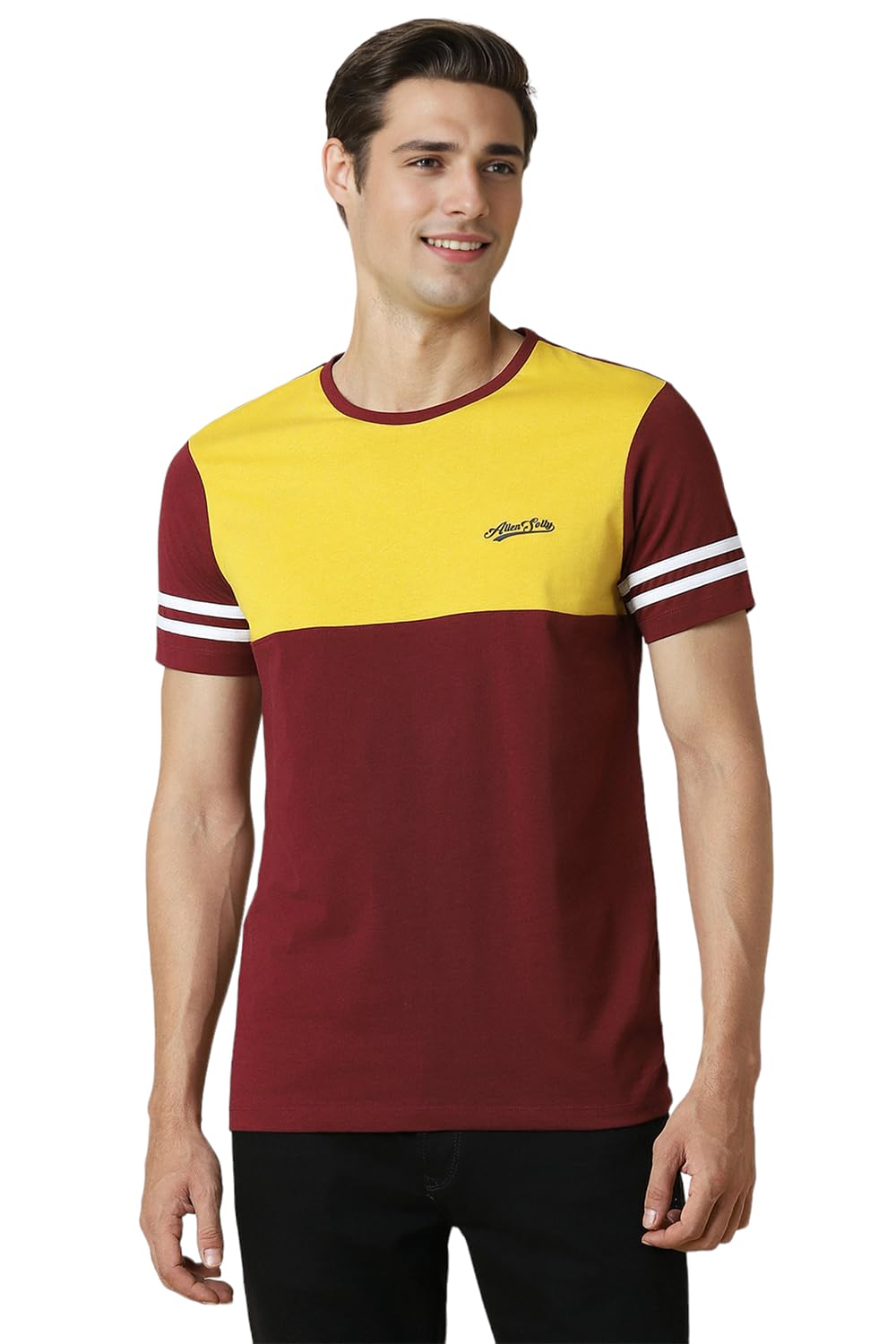 Allen Solly Men Regular Fit Casual Half Sleeve Short Sleeve Crew Neck T-Shirt