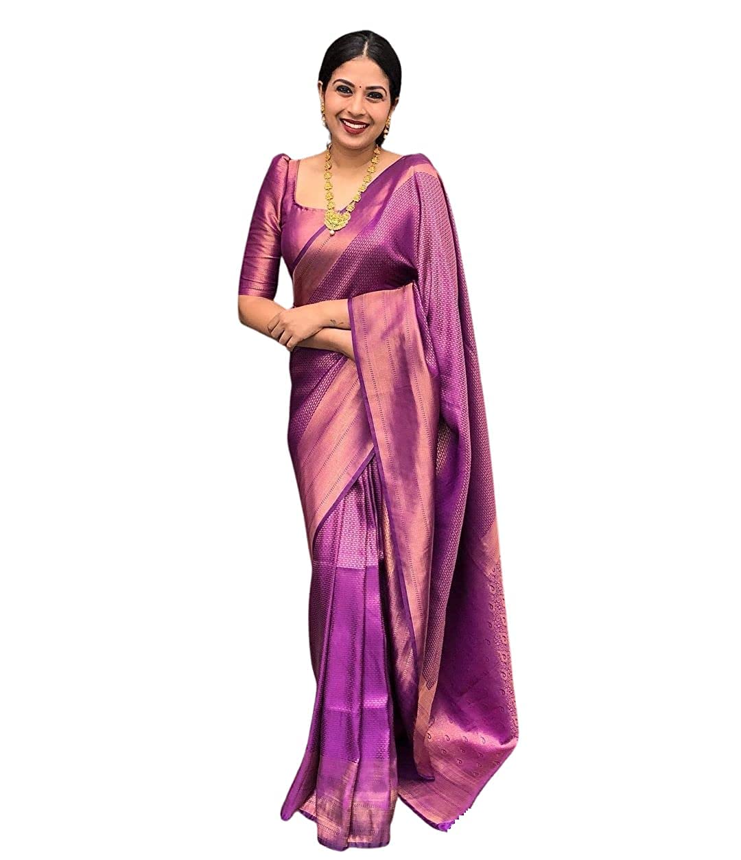 Yashika Womens Art Silk Standard Length Saree (Nistha Purple