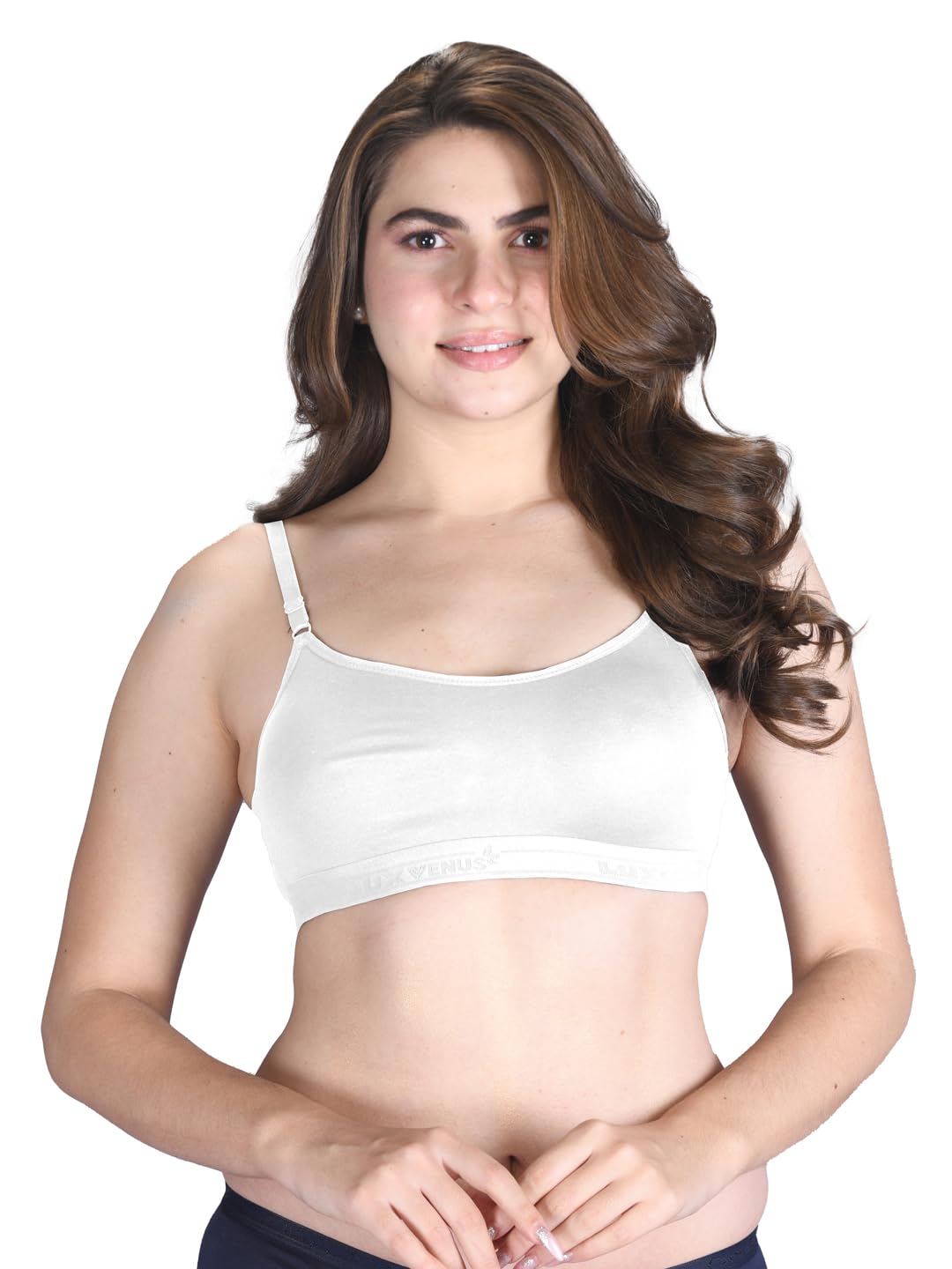 Lux Venus Moulded Sprots Bra With Adjustable Strap White