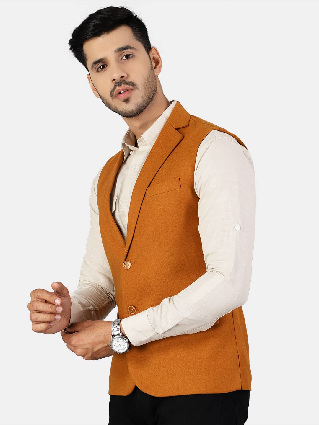 Wintage Men'S Tweed Wool Modi Nehru Jacket