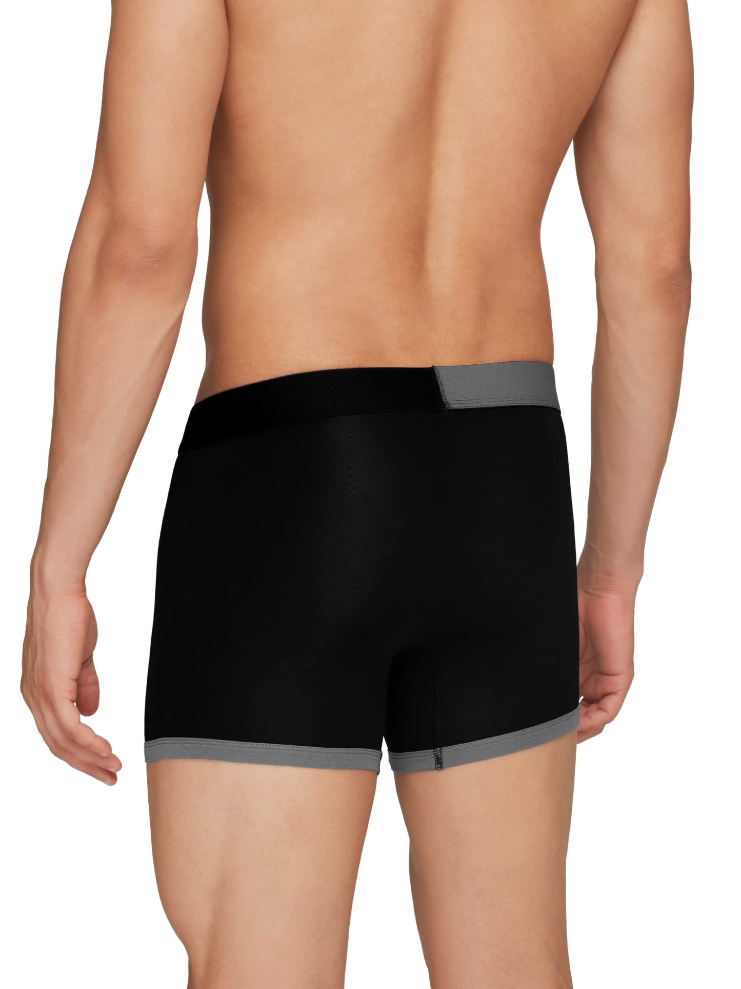 XYXX Mens Underwear Dualist IntelliSoft Antimicrobial Micro Modal Trunk Pack of 3 (Steel Grey & Black;Navigate & Black Iris;Lim