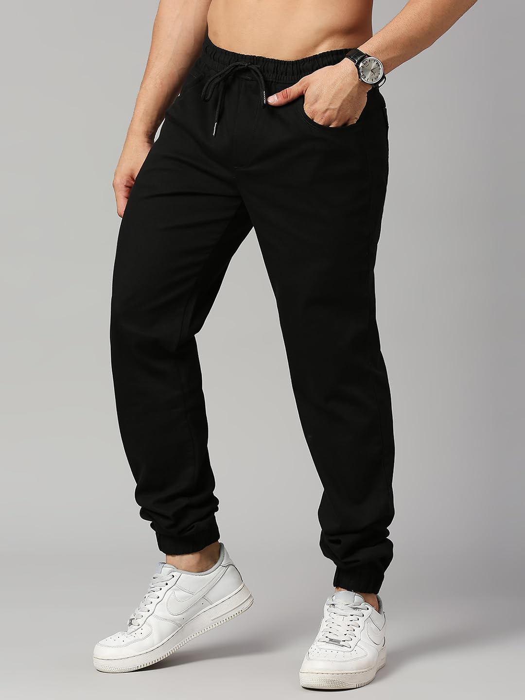 Thomas Scott Mens Solid Regular Fit Trouser Black