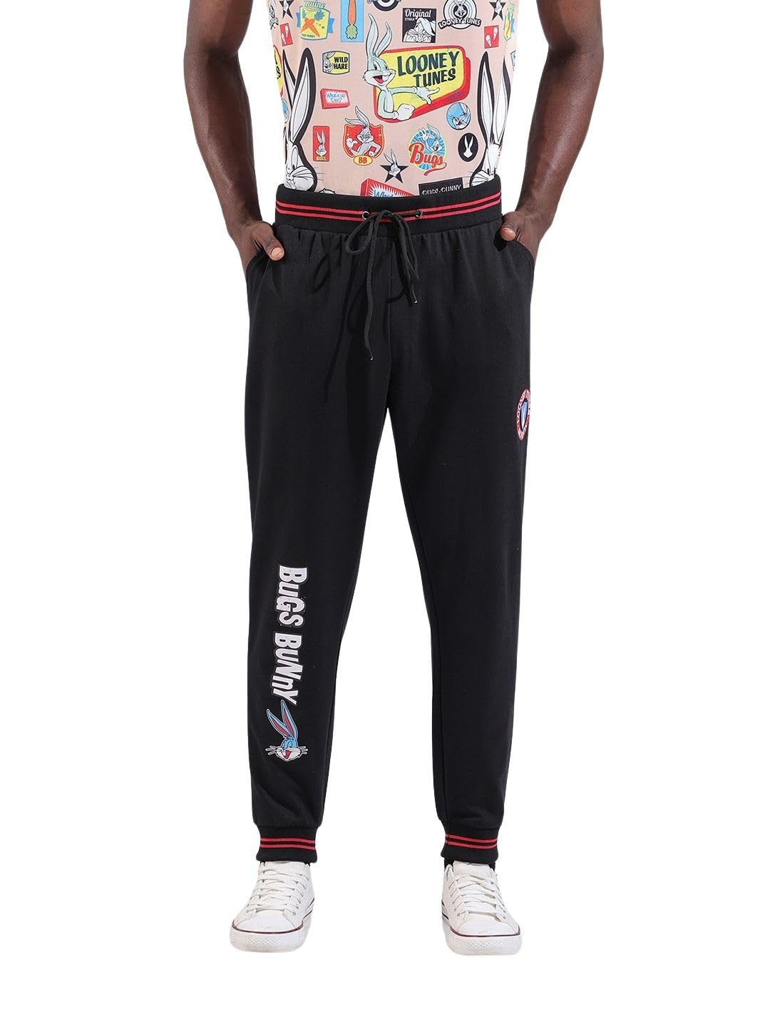 The Indian Garage Co Mens Warner Bros. Collection Regular Fit Bugs Bunny Cuffed Joggers