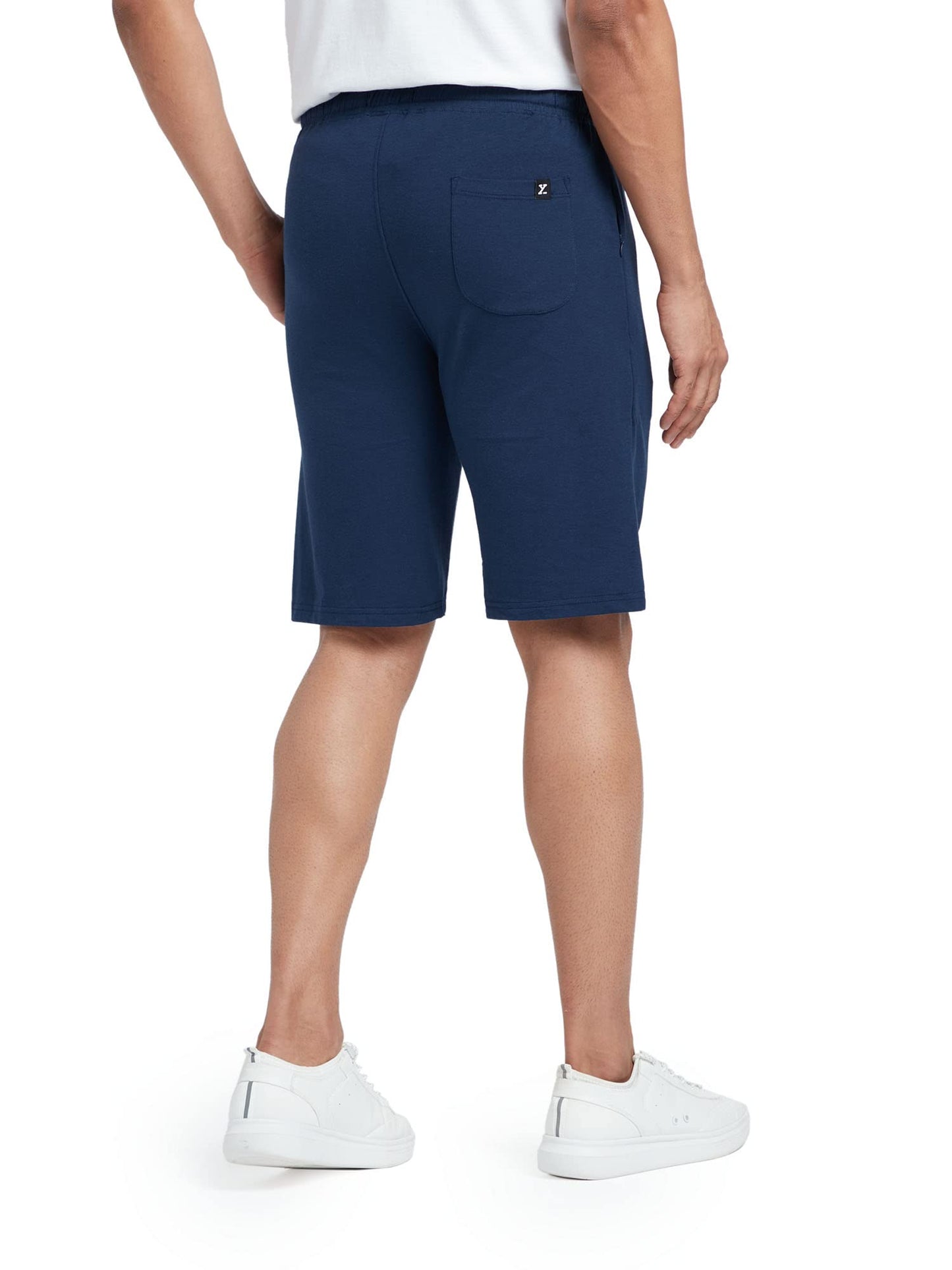 XYXX Mens Cotton Rich Shorts - Relaxed Fit Ace Loungewear with Antimicrobial Finish, Superior Stretch, Zippered Pockets