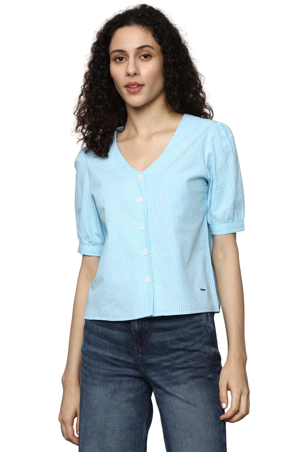Allen Solly Women Regular Fit Casual Cotton Short Sleeve Stretch T-Shirt