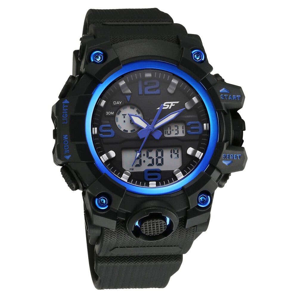 SF Sparq Ana Digi Black Dial Polyurethane Strap Watch for Men-77129PP03W, Black Colour, strap, Black Colour, strap