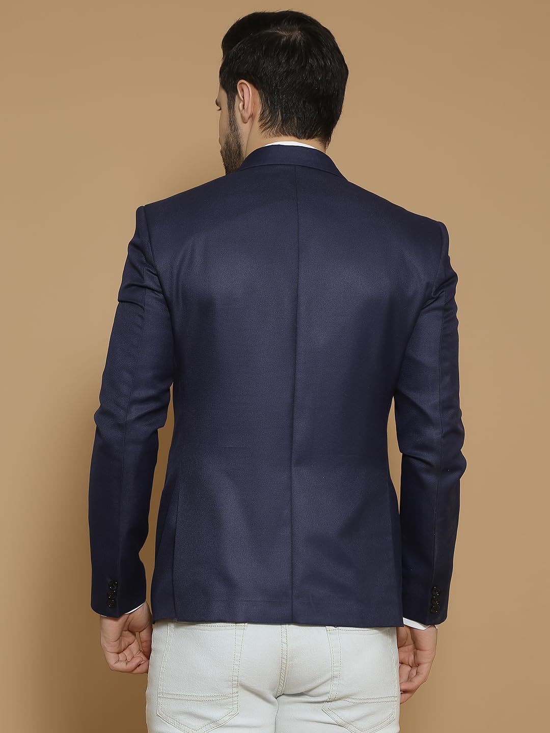 WINTAGE Mens Poly Viscose Blue Blazer-Blazer1545
