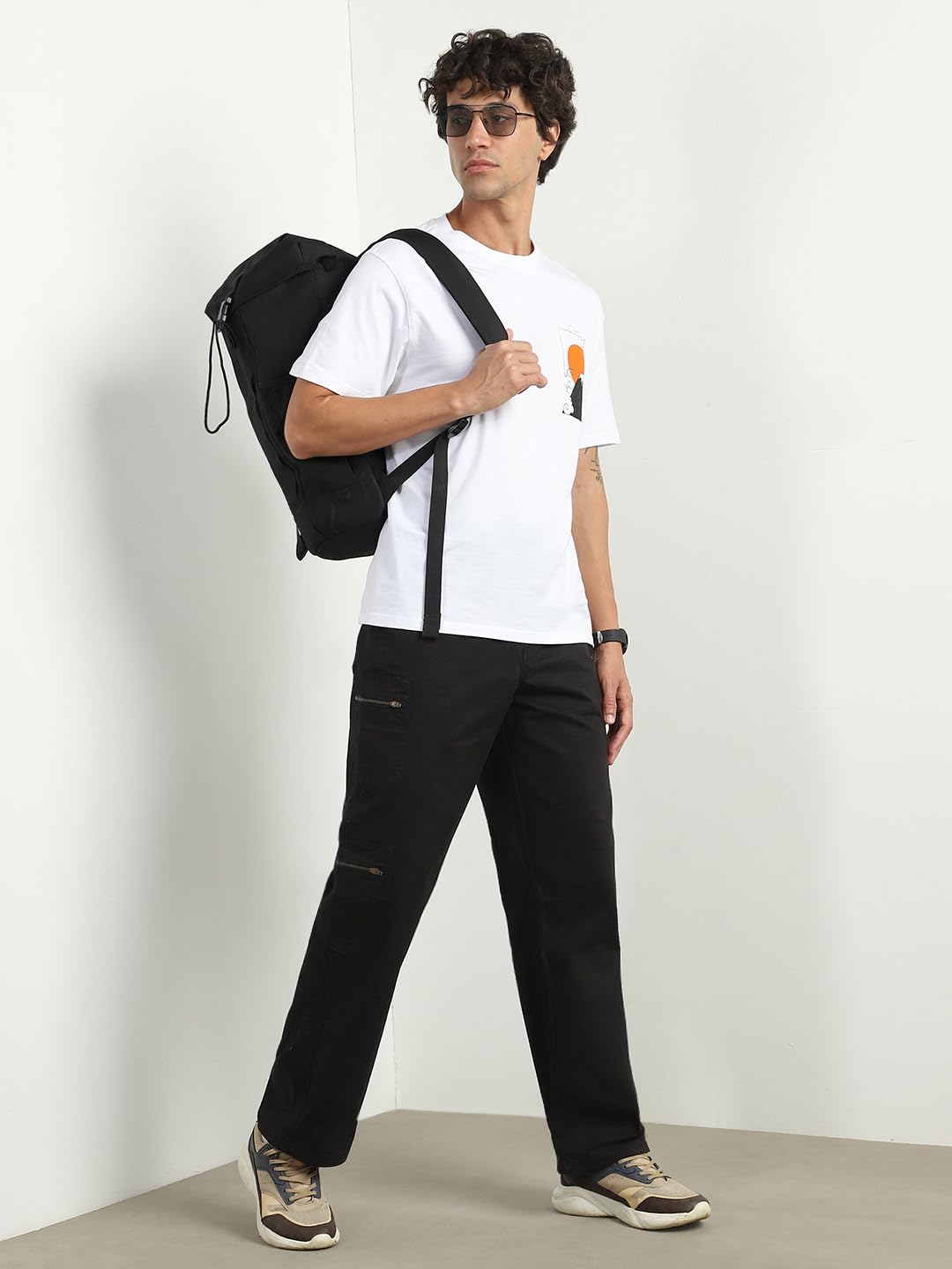 Nobero MenS Straight Pants (1M-Bwcp-R0009_Black