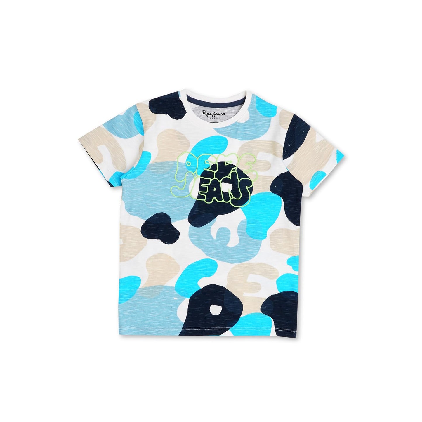 Pepe Jeans Tevin Allover Printed T-Shirt French Blue
