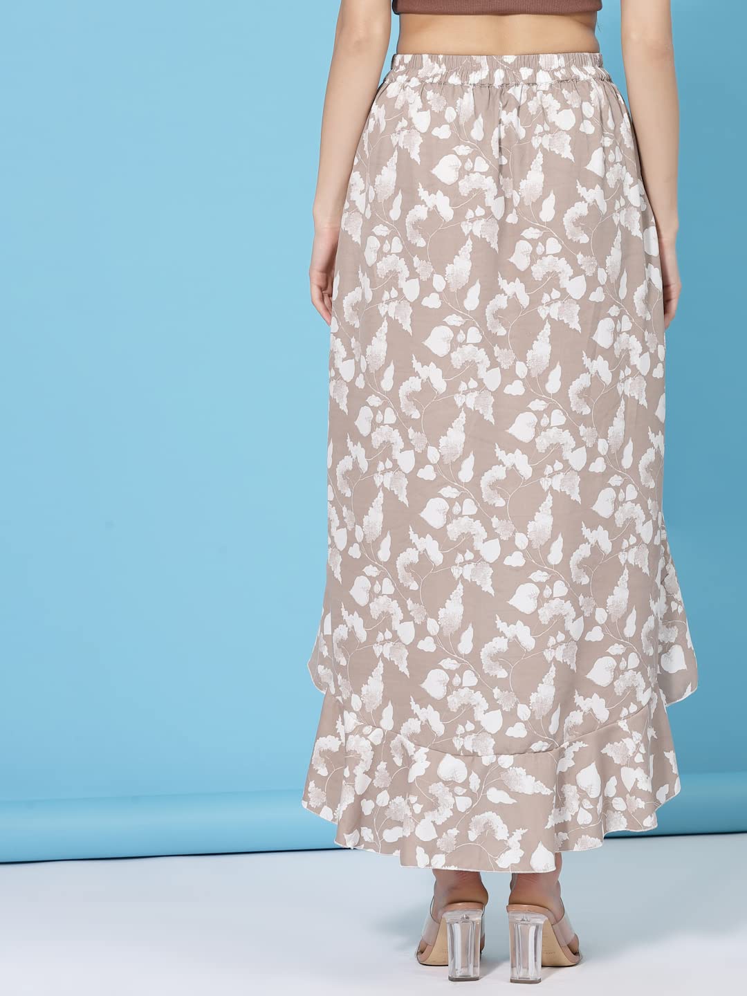OOMPH! Long Skirts for Women Beige - msk004