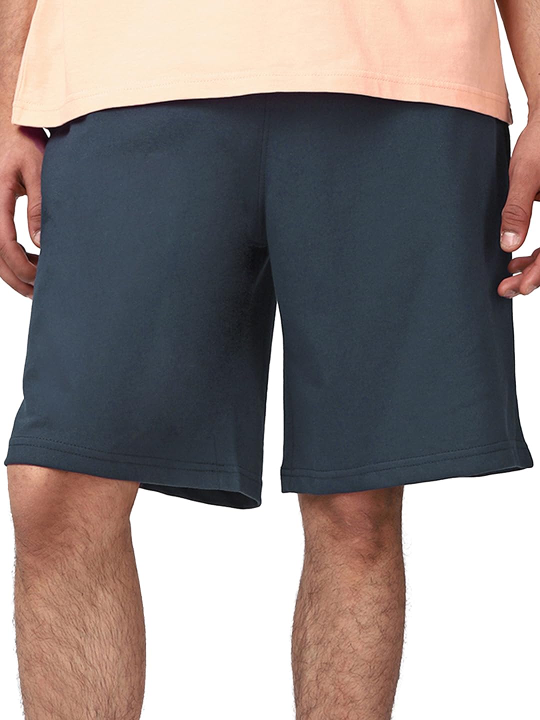 Bewakoof Mens Solid Oversized Fit Terry Shorts_662077_Blue_S