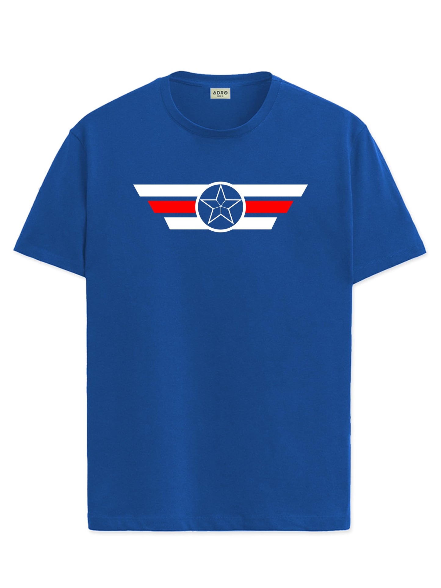 ADRO Tshirt for Men | Printed T Shirt for Men | 100% Cotton T-Shirt |Printed T Shirt | T-Shirts | RN24-CAP-RB-S Royal Blue