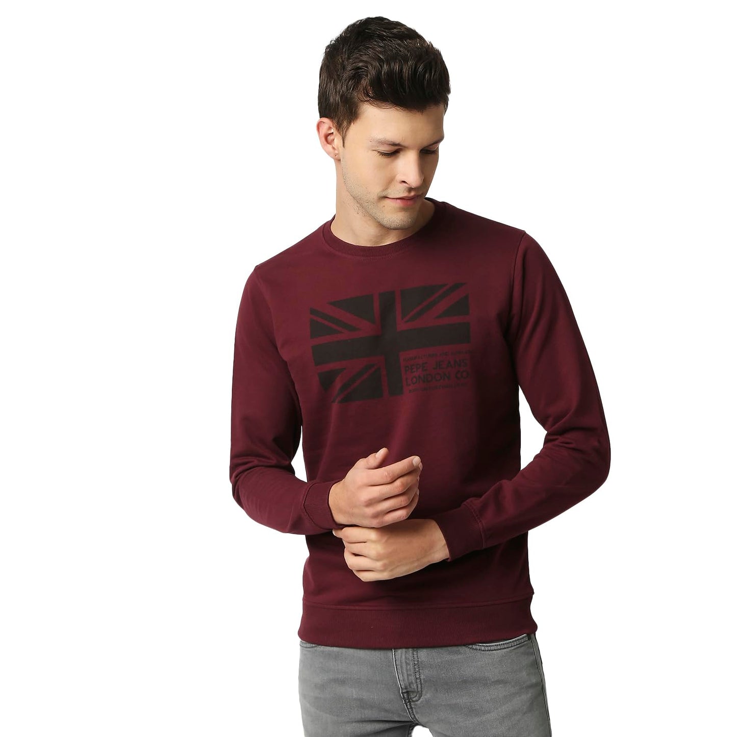 Pepe Jeans Mens Sweatshirt,Burgundy,L
