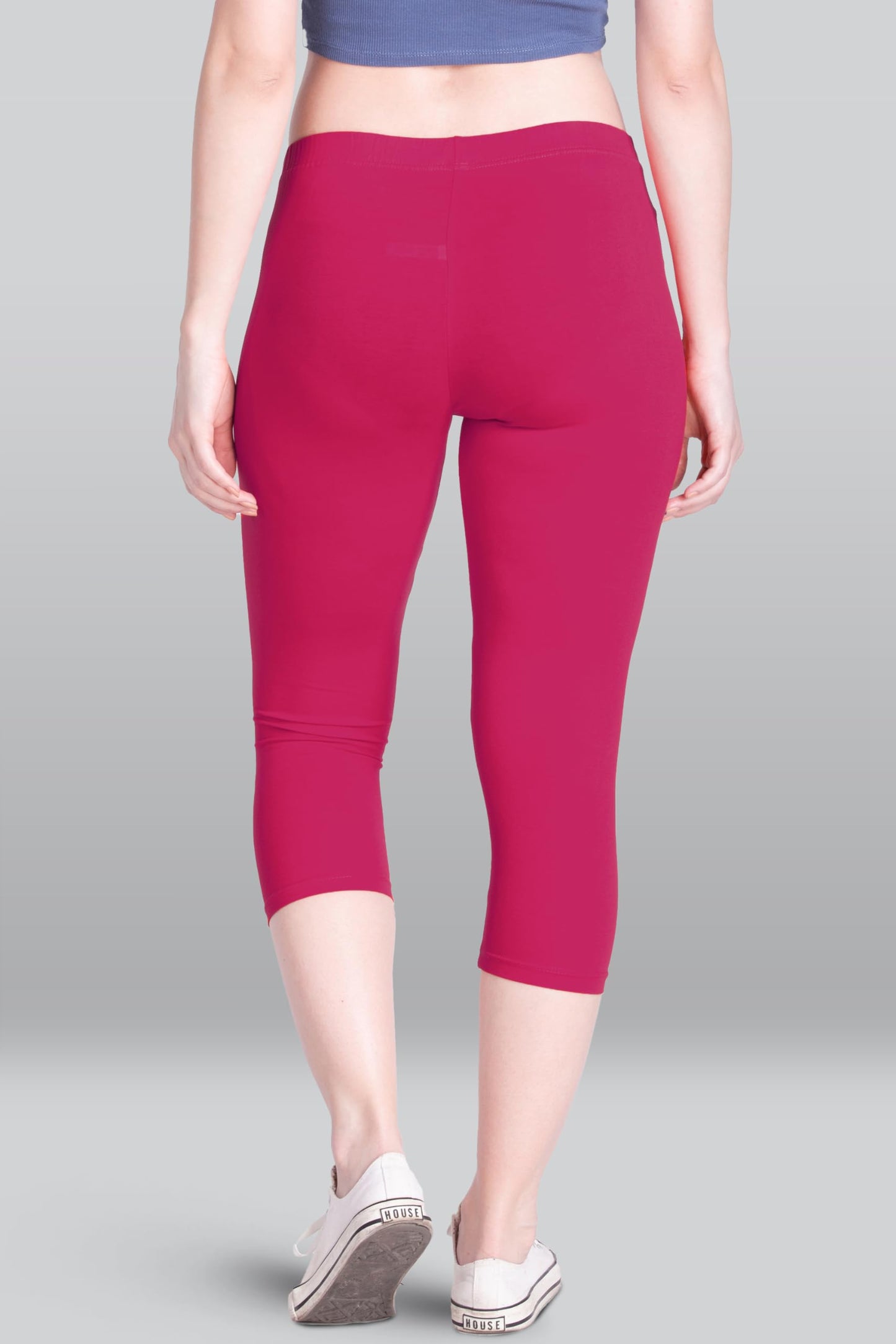 Lyra Women'S Super Combed Cotton Elastane Stretch Slim Fit Capri Pants